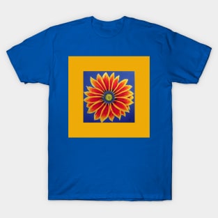 Gazania Painting on Yellow  by Heather Holland T-Shirt